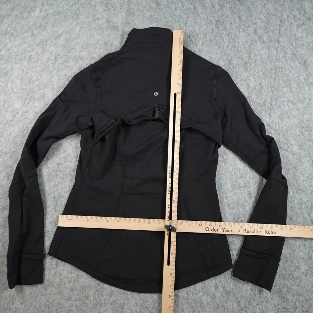 Lululemon Jacket Women 8‎ Black Define Full Zip Mock Neck Thumbholes Activewear_4